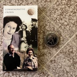 UK 1947 Elizabeth & Phillip £5 Coin  50 Year Anniversary 