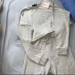 Gray Marl Crop Sweatshirt And Drawstring Shorts  Co Set