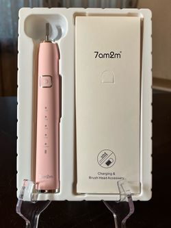 7am2m Pink Sonic Toothbrush NEW Comes with 6 brush heads