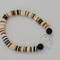 Random Ghost Halloween Theme Clay Bracelet