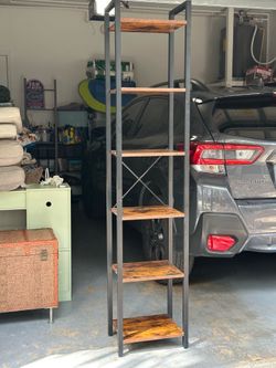 Industrial 6-Tier Narrow display storage standing shelf 15.5x12 h 74