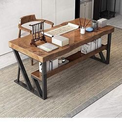 Cast Iron Leg 2-Tier Dining Coffee Table
