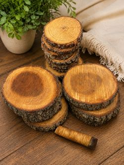 Mahogany wood slices