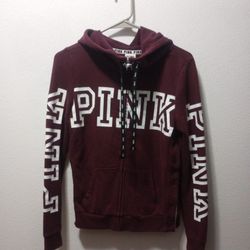 Victorias Secret

Pink Full Zip Hoodie Women's SIze is  XS Maroon And White In Color.

Worn a few times still in great condition 