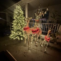 Set Of 3 Deer Family