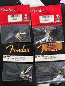 Genuine Fender 500K Split Shaft Pots |Lot of 4 New in Package