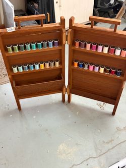 Vintage sewing thread storage cabinet
