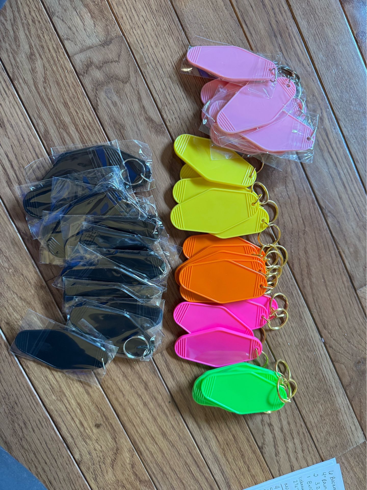 Blank Keychains, Bookmarks And More.
