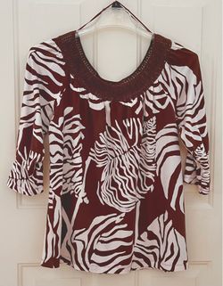 Anne Klein 3/4 Sleeve Scoop-neck Top
