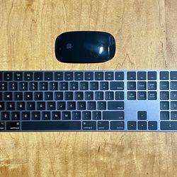 Apple Magic Keyboard A1843 Magic Mouse A1657 Black Bluetooth Wireless
