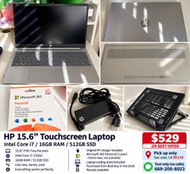 HP 15.6" Touchscreen Laptop i7 16GB 512GB