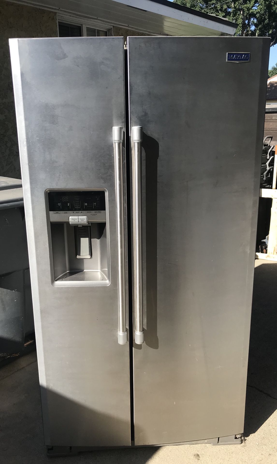 Maytag fridge side by side stainless steel refer