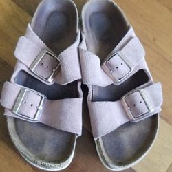 Birkenstock Arizona Suede Blush Pink Women Size 37 US 6 6.5 $40 