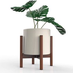 Hand-Mart Plant Stand - EXCLUDING Plant Pot, Mid Century Wood Modern Flower Pot Holder Heavy Duty Potted Stand Indoor Display Rack Rustic Decor, Up to