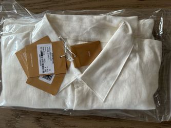 Sandro Men’s Linen Shirt (Size M, Ivory)
