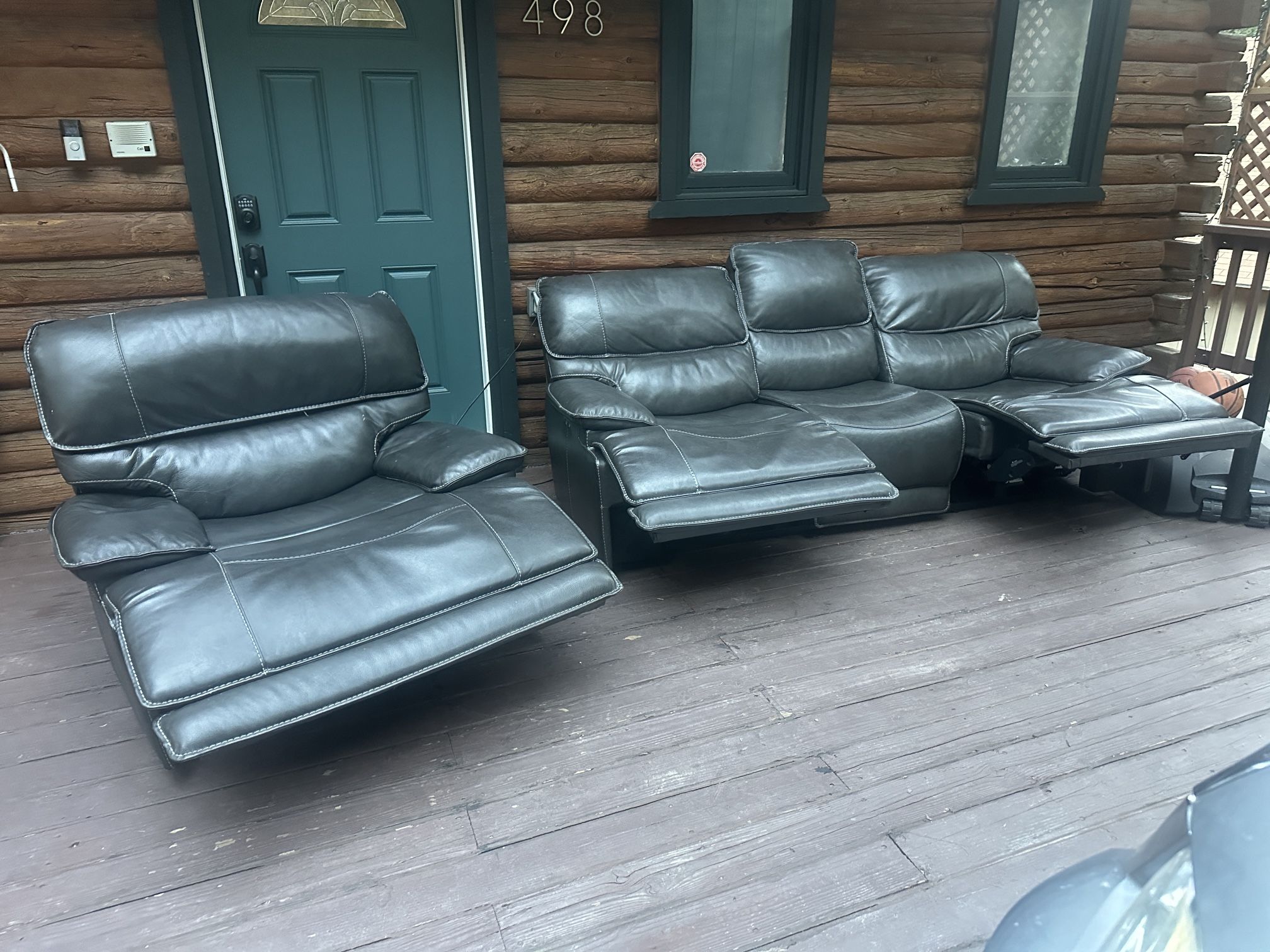 Grey Recliner Couch With A Recliner Loveseat 