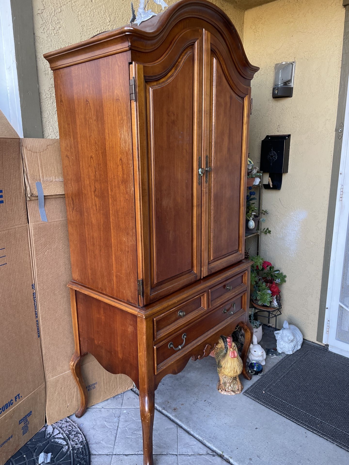 antique armoire with drawers