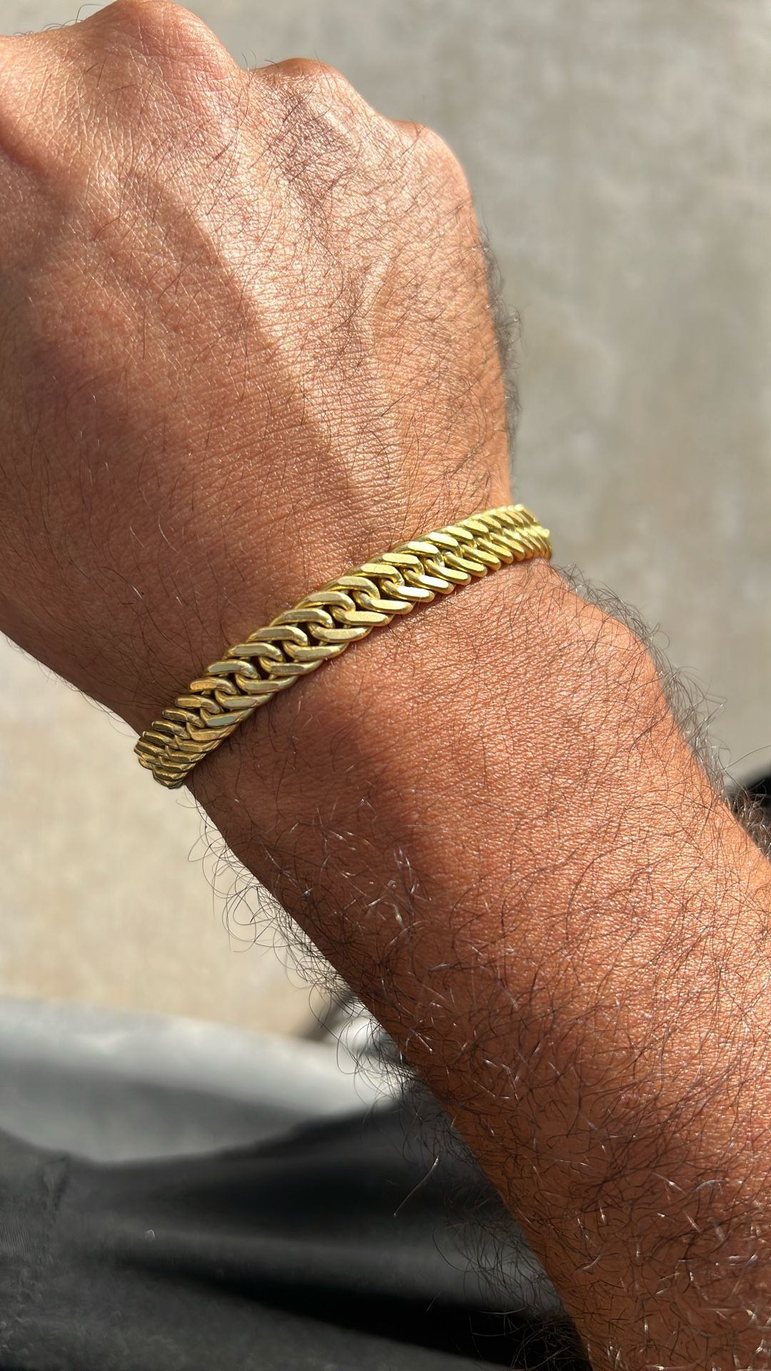 Double link flat cuban style 18K gold chain
