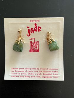 Vintage Genuine jade earrings