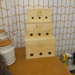 Wood Storage Boxes