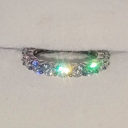 New Gorgeous Women's Eternity Ring Sz 8  White Gold Plated Costume Jewelry CASH