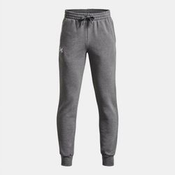 Under Armour GREY HEATHER Kids Boys Rival Fleece Joggers, US YMD/JM/J-M