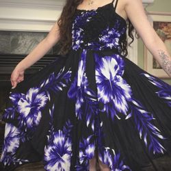 Womens Pretty Summer Purple Floral Adjustable Spaghetti Strap Dress Size XS/Small