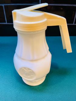 Great white milk glass syrup dispenser with eagle emblems
