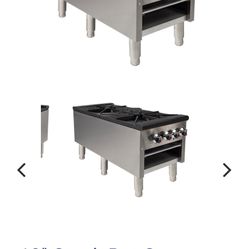18” Stock Pot Gas Range W2 Burner, 4 Valves USED