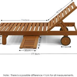 Wood Patio Lounge Chair