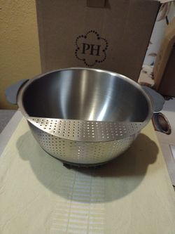 Princess House Tazon colador de acero inoxidable de 10. 1/4". D .12. 1/4" L