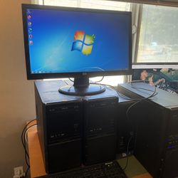3 Computers And Monitor