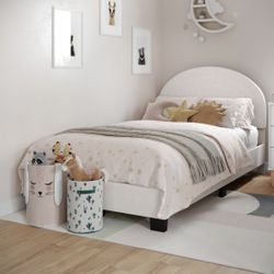 Twin Bed frame with Headboard - Oatmeal color