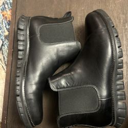 Cole Haan  Leather Men's Black ZERØGRAND Chelsea Waterproof Boots Size 9.