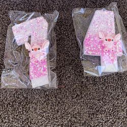 Lilo & Stitch Angel Glitter Cake Topper Candles 