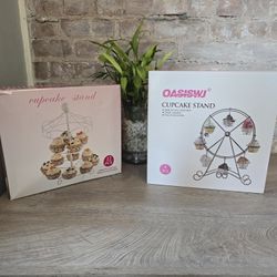 Set Of 2 Cupcake Stands Carousel & Ferris Wheel