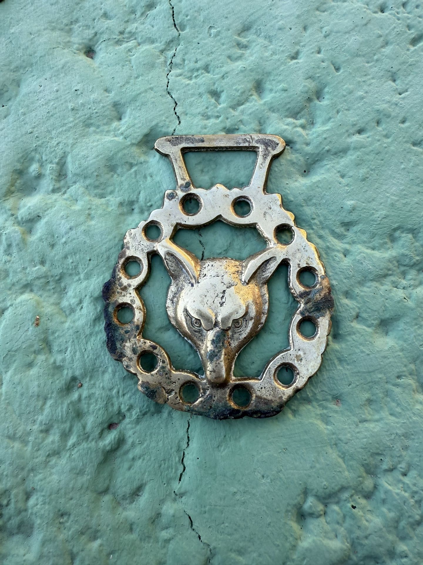 Fox Head Horse Brass