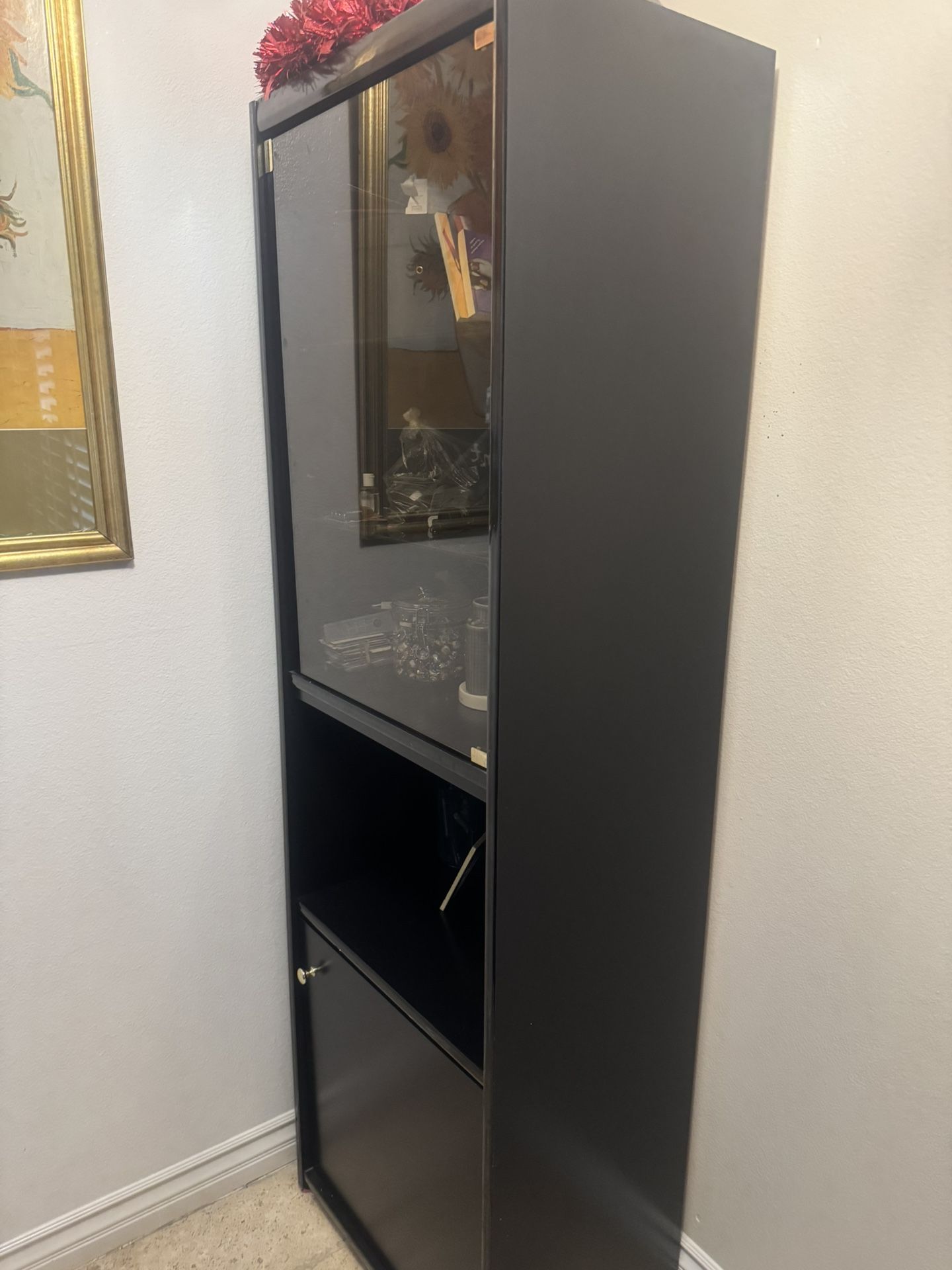 Corner Shelf With A Door Glass