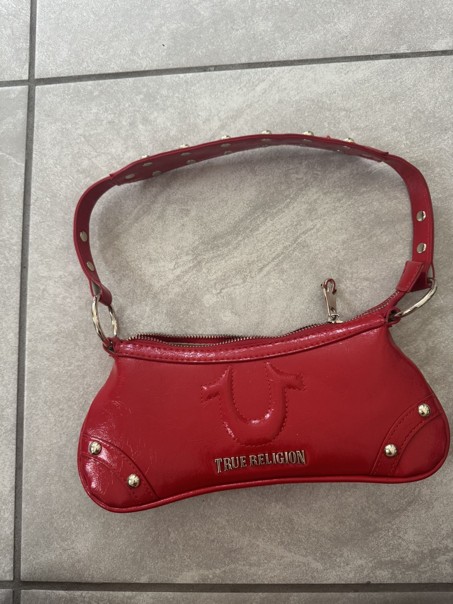 True Religion Red Leather Purse