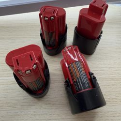 Brand New 4 Pack 3.0Ah Replacement Battery for Milwaukee M12 SKU267-S1