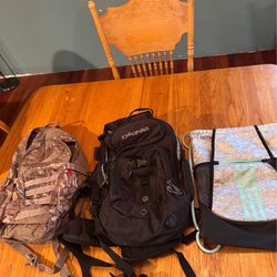 3 Backpacks – Dakine + Fieldline Pro Series +adidas