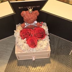 Red Roses Forever Flowers Gift 