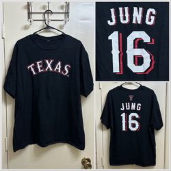 Texas Rangers / Texas Tech #16 Josh Jung jersey t shirt size XL