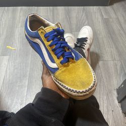 Youth Blue Nd Yellow Vans  Low top Vans 6.5