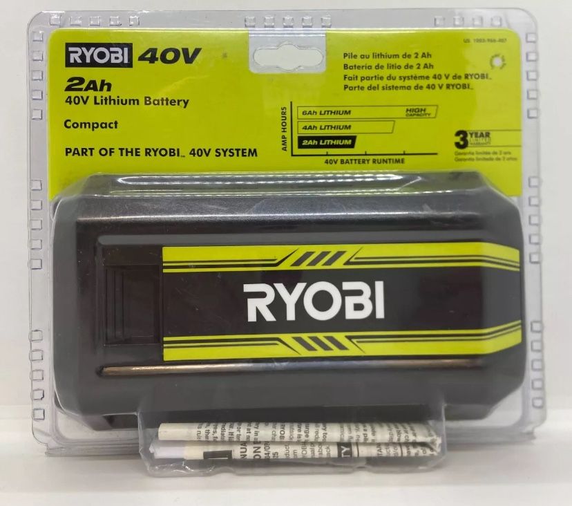 Ryobi Battery De 40 Volts Y 2ah  Nueva Sellada  Precio fijo $40 