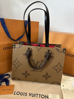 Louis Vuitton OnTheGo mm Giant Monogram Canvas Tote Shoulder Bag Brown