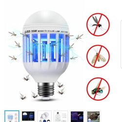 Mosquito Zapper Lamp, 110v Electronic Indoor Bug Zapper LED Light Bulb, Insect Killer Lamp for Outdoor Porch Patio, Garden