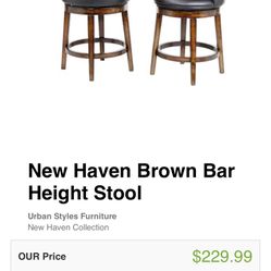 Haven Brown Bar Height Stool