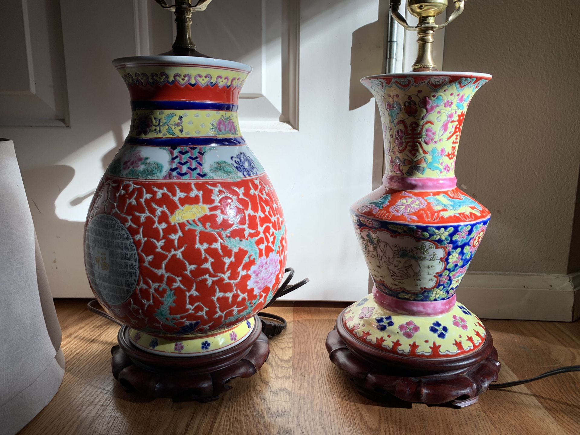 Two Chinese Porcelain Table Lamps