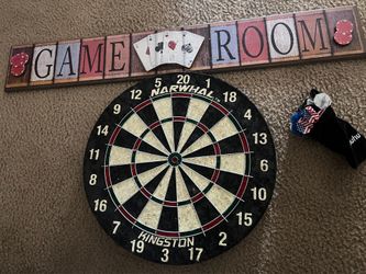 Dartboard + Game Room Sign